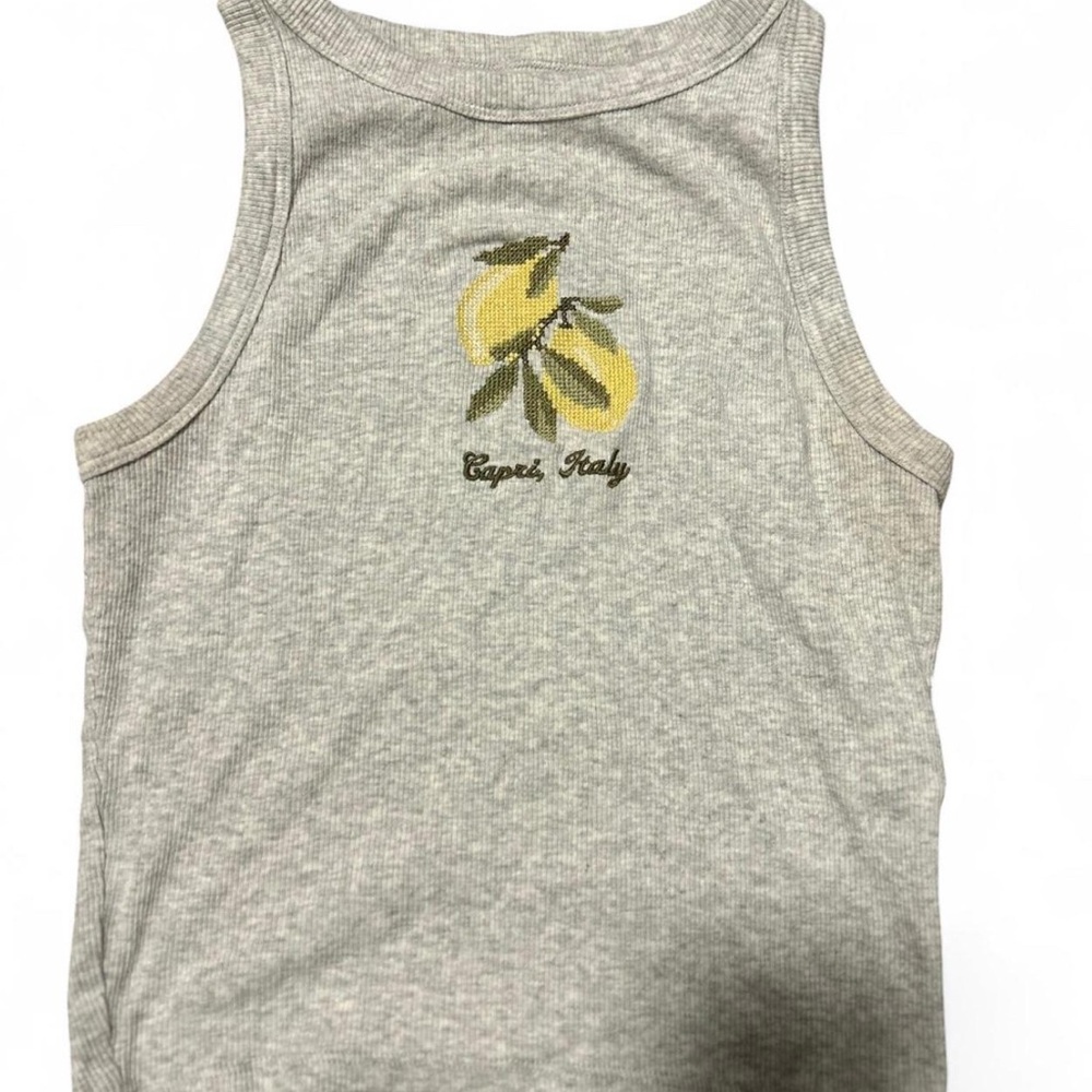 Hollister Gray Tank Top with Lemon Graphic